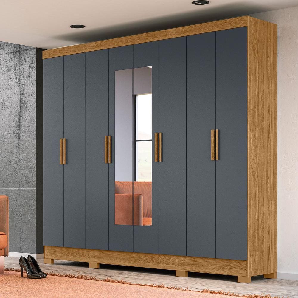 Guarda Roupa 8 Portas Com Espelho Superagui