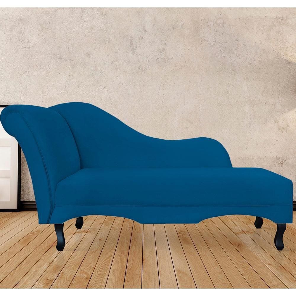 Recamier Divã Sofá Olivia Psicologia Consultório Suede Azul Royal - LM DECOR