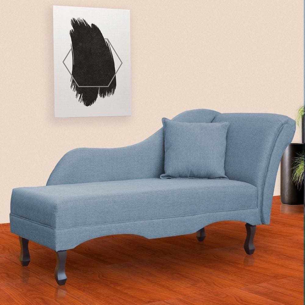 Recamier Divã Sofá Olivia Psicologia Consultório Linho Azul - LM DECOR