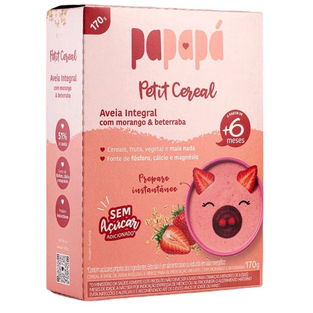 Petit Cereal Aveia Papapá Morango E Beterraba 170G