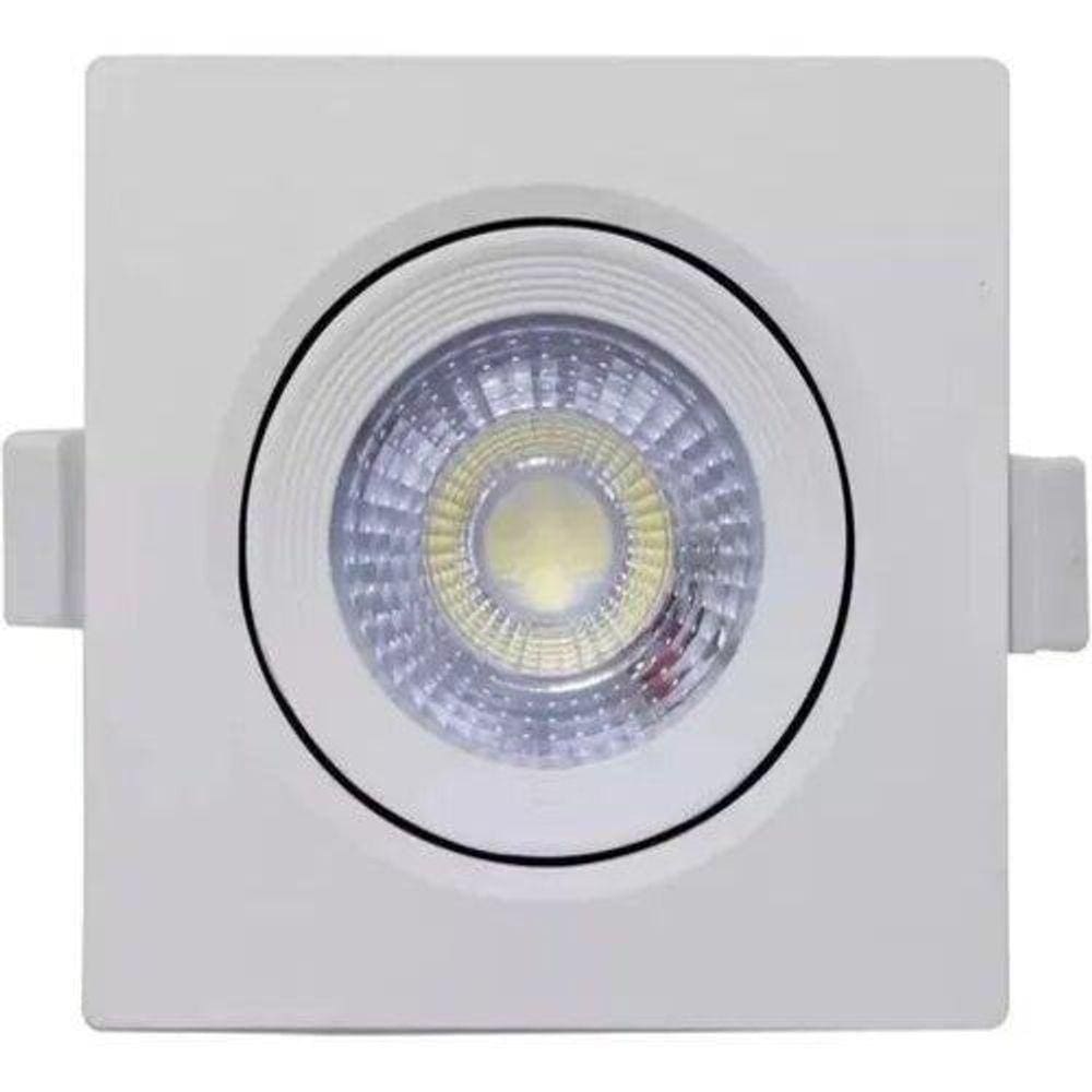 Kit 10 Spot Embutir Easy Led Quadrado Branco 7W 6500K