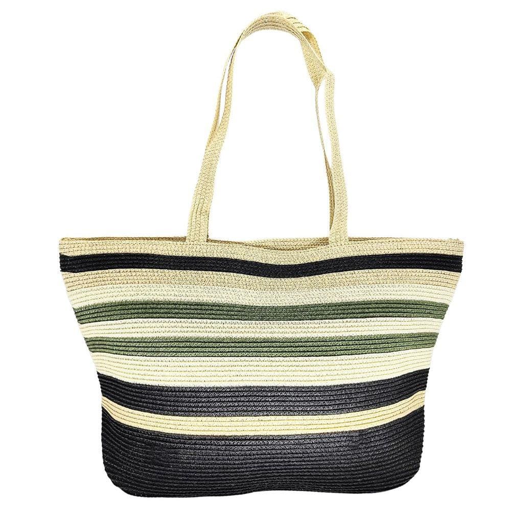 Bolsa feminina de praia palha sintética grande com forro