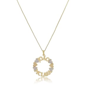 Colar Personalizado De Mandala Com Nomes De Filhos Folheado Em Ouro 18k [f027]