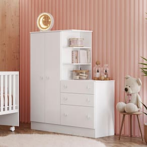 Roupeiro com Comoda Infantil Fermo