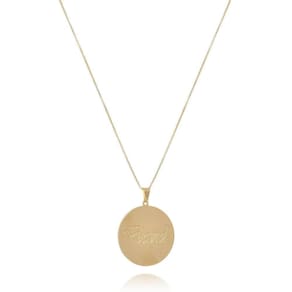 Colar Personalizado Circular Chapado Com Nome Folheado Em Ouro 18k [f027]