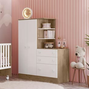 Roupeiro com Comoda Infantil Fermo