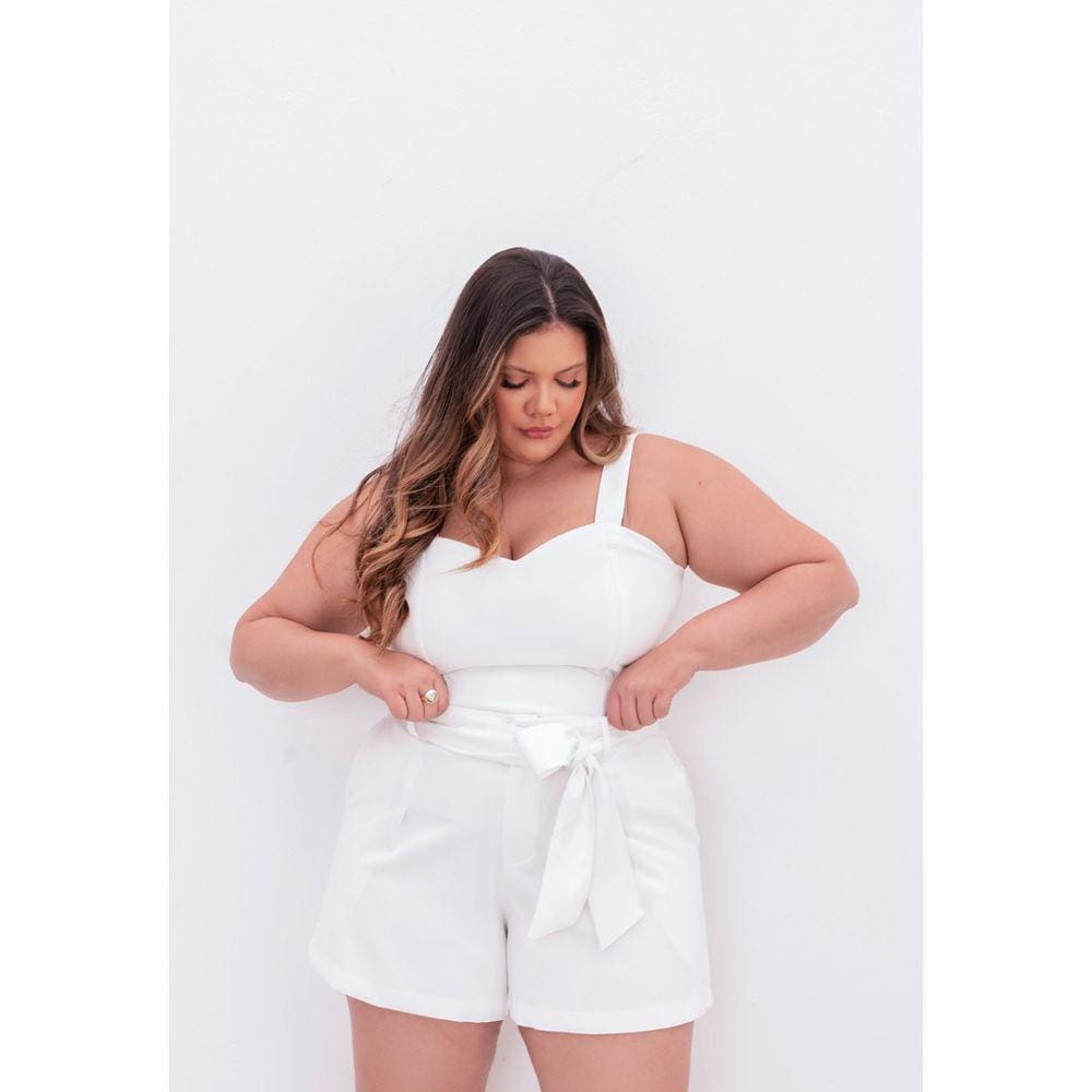 Short Plus Size Alfaitaria Com Faixa