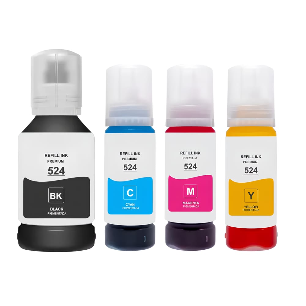 Kit Refil de Tinta Compatível Epson L15160 T524120 CMYK