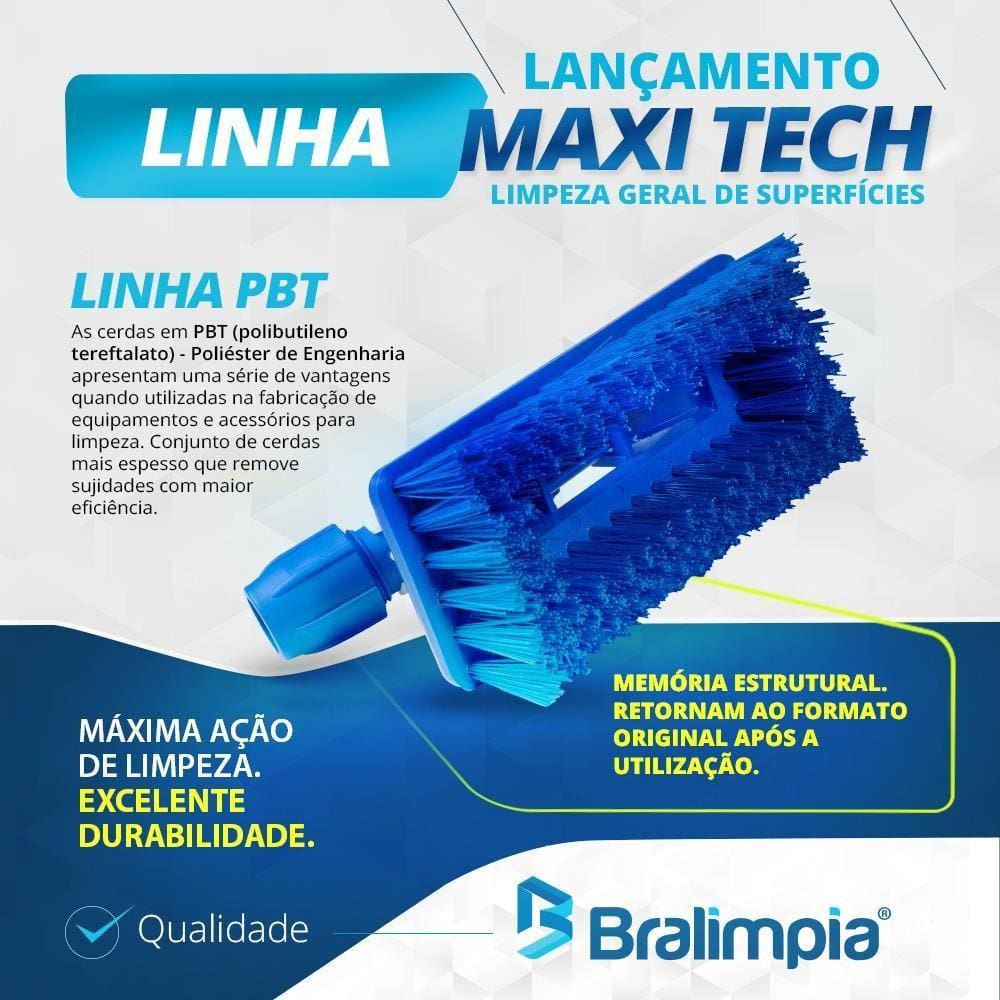 Suporte Lt Escova Maxi Tech Azul Bralimpia Limpa Tudo
