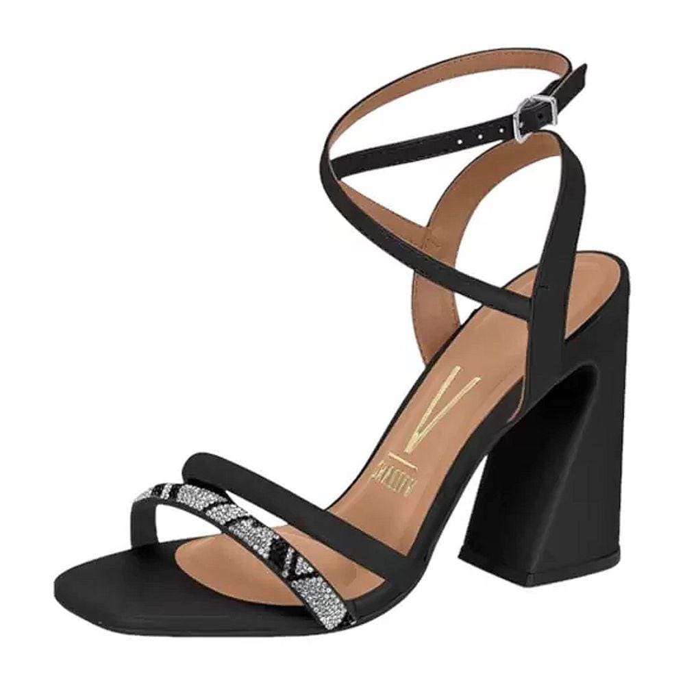 Sandalia Feminina Salto Medio Strass Vizzano 6403.217
