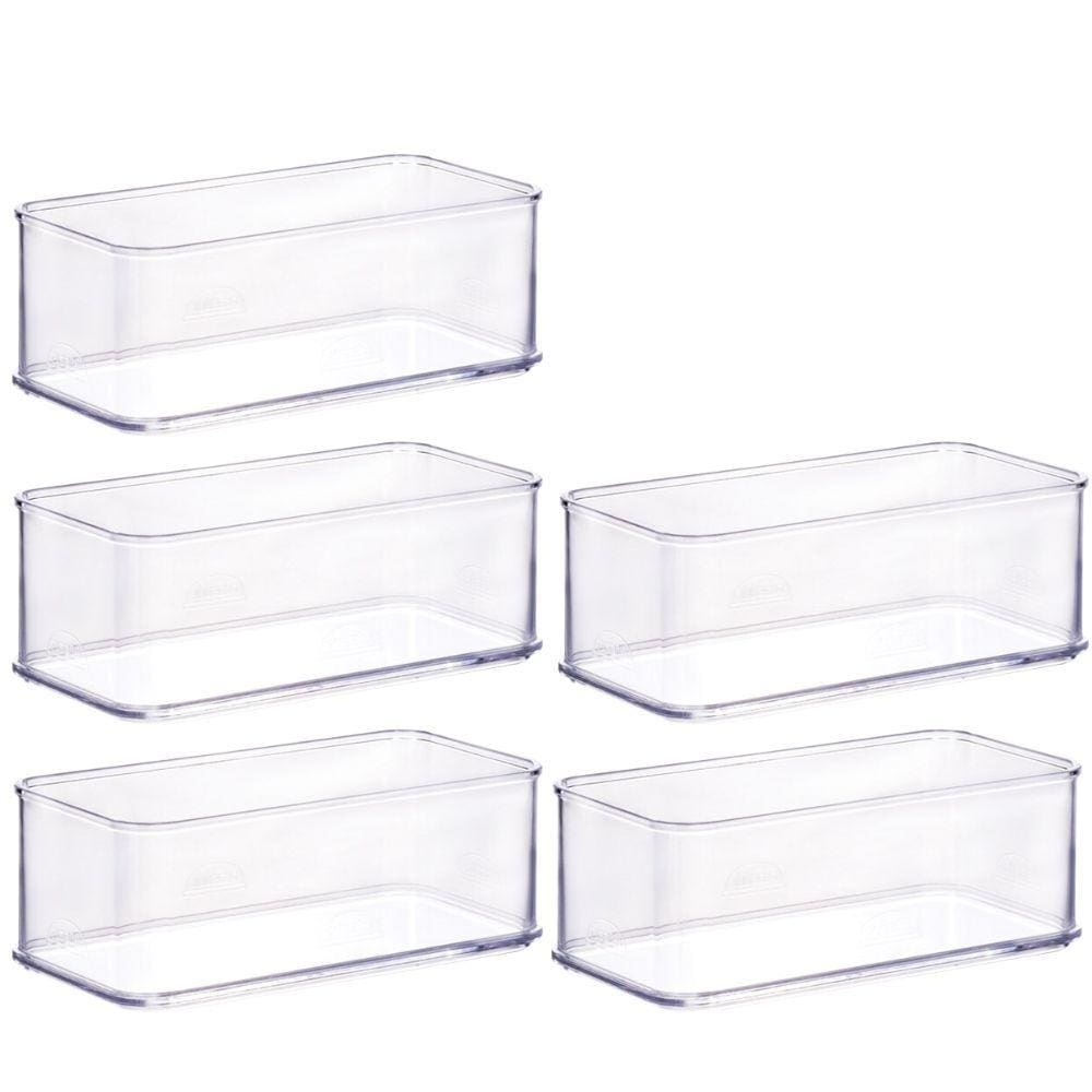 Organizador de plástico acrílico 14,6 x 7,3 x 5,45 cm H1 5 unidades Plasutil ref.15438