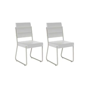 Cadeira de Cozinha 1736 Aço Kit 2 Uni Branco/Prata - Carraro