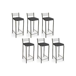 Banqueta Gênova B705 Kit 6 Un Bronze/Preto 110 - Kappesberg