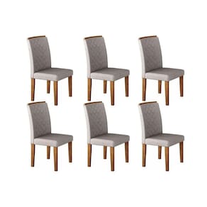 Conjunto: Mesa Sala Jantar Jade Kit 6 Un Imbuia/Linho Turim - Rufato