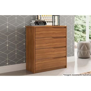 Cômoda de Quarto Atria 4 Gavetas Amêndola Touch - Demóbile