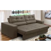 Sofá Retrátil e Reclinável 2 lugares 1,50m com Molas Mirela Suede Cappuccino Adonai Estofados