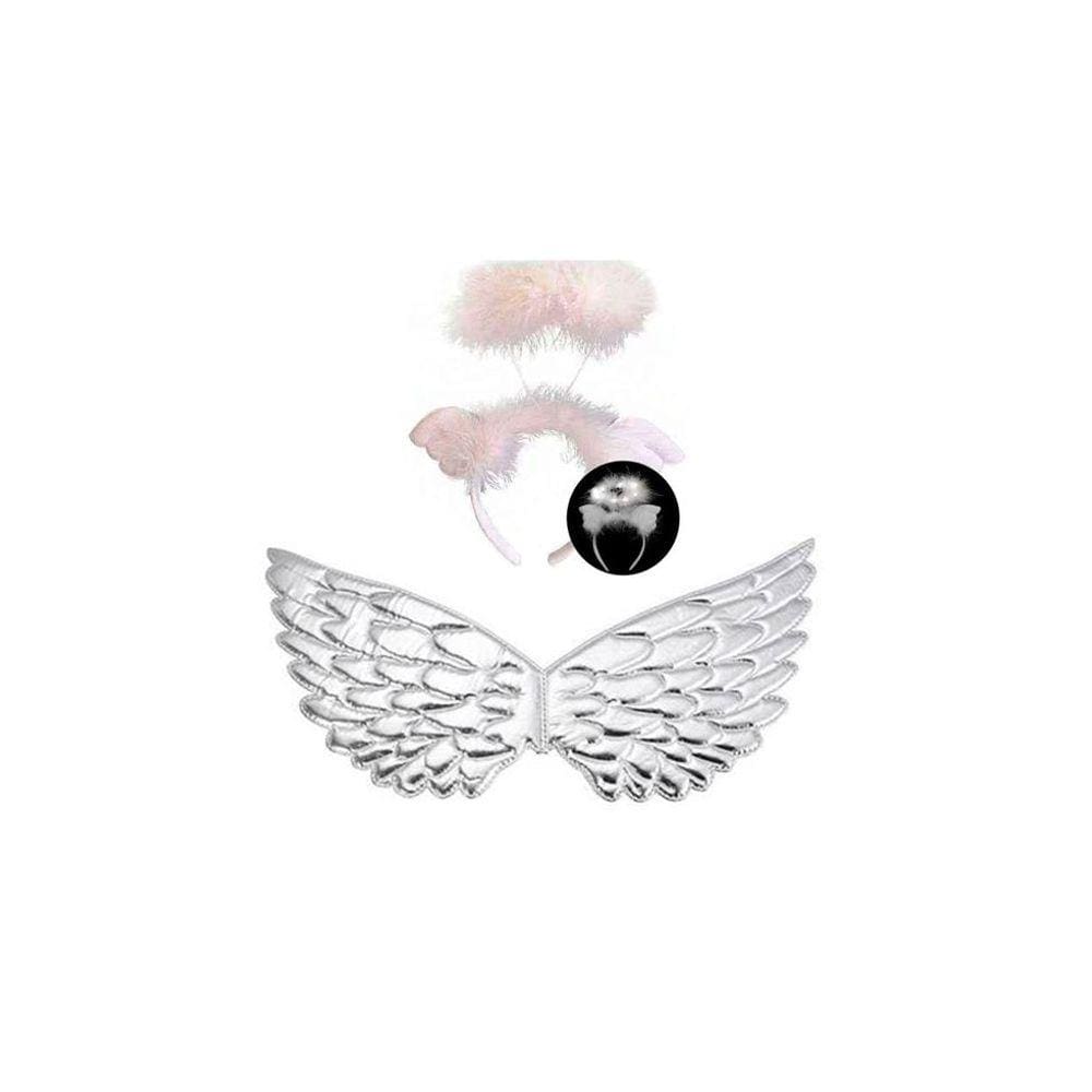 Fantasia Infantil De Anjo Tiara Com Led E Asa Carnaval Festa