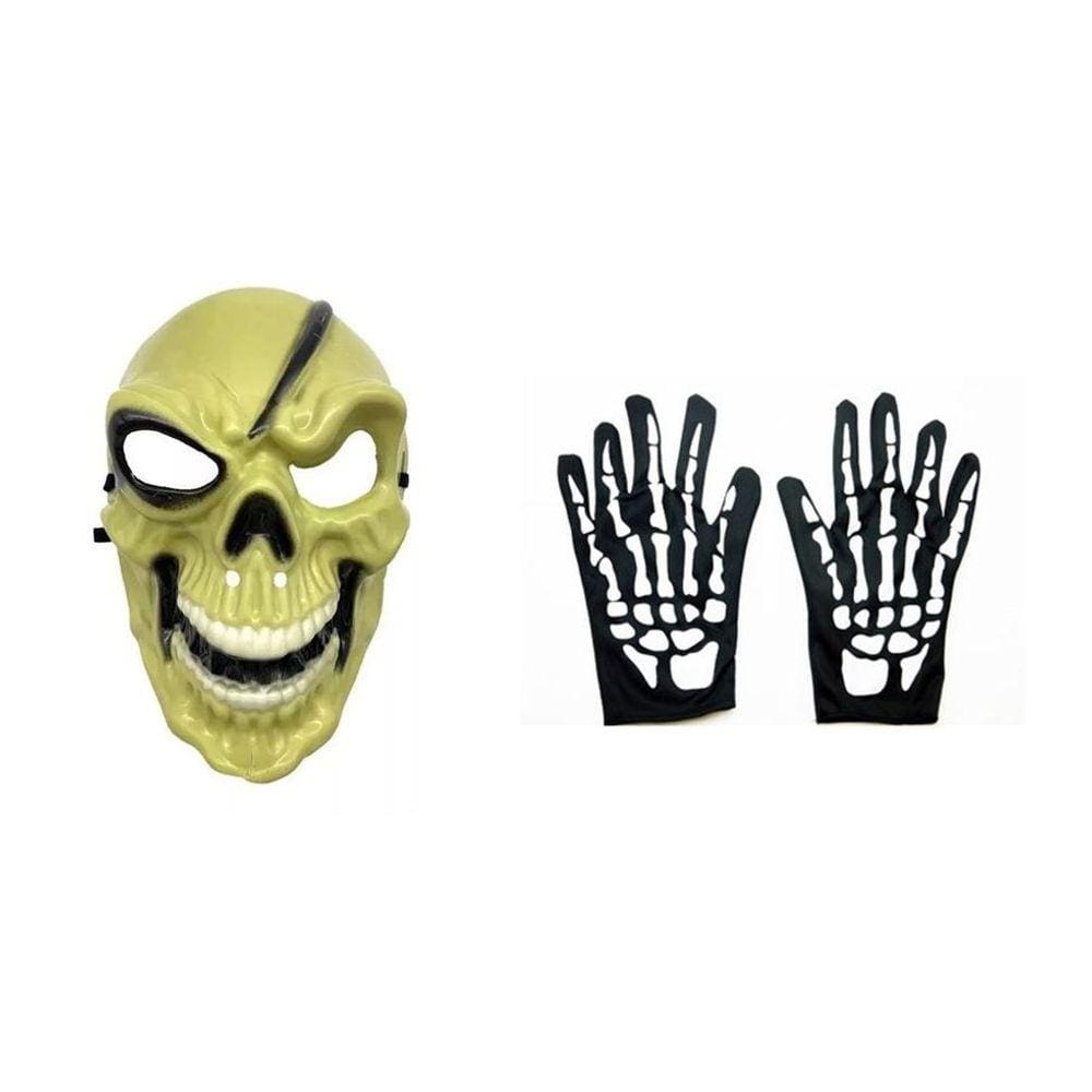 Fantasia Esqueleto Caveira Adulto 2 Peças Halloween