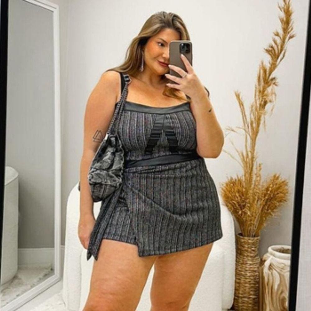 Conjunto Plus Size Lurex com Detalhes Cirre