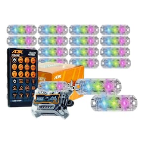 Kit Strobo AJK RGB Rítmico 3.0 + 60 Faróis 6W