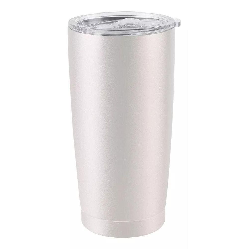 Copo Térmico Grande - 600Ml -Branco- C/Tampa Dolce Home