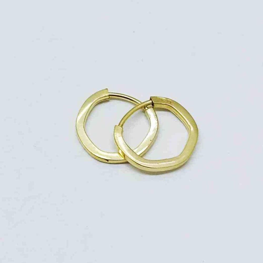 Brinco Argola Geométrica Ouro Dourado Brx0296