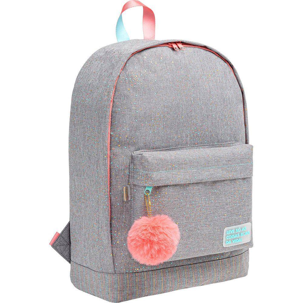 Mochila de Costas Académie Dots Cinza 7796