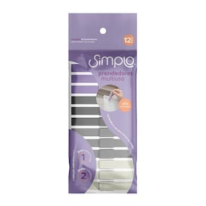 Prendedores De Plastico Multiuso 12 Pecas - Simplo Lilas