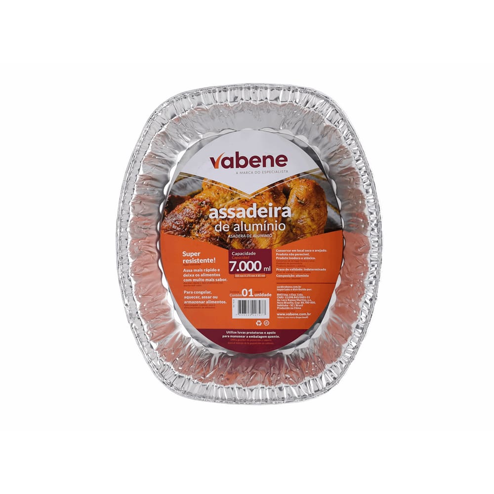 ASSADEIRA OVAL ALTA 7000ML S/ TAMPA VABENE 1un