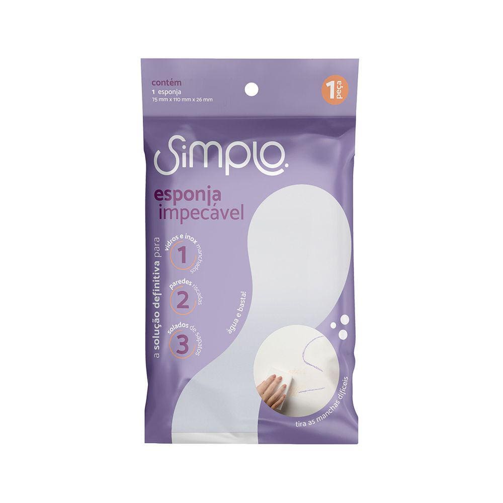 Esponja Impecavel De Melamina - Simplo Branco