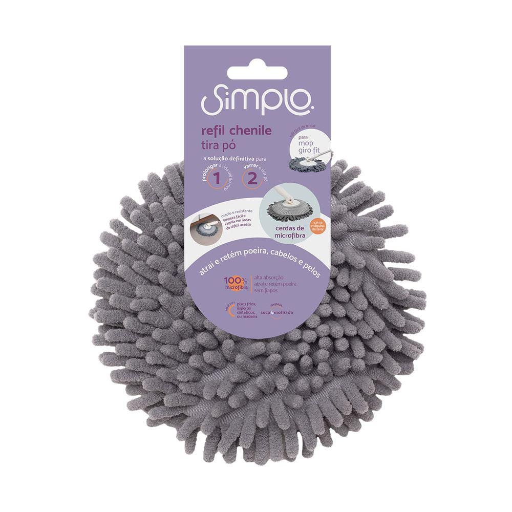 Refil Chenile Para Mop Giro Fit - Simplo Cinza