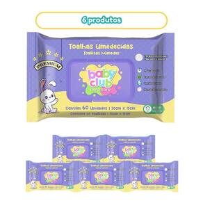 06 Unid. Toalhas Umedecidas Premium 60Fls Baby Club