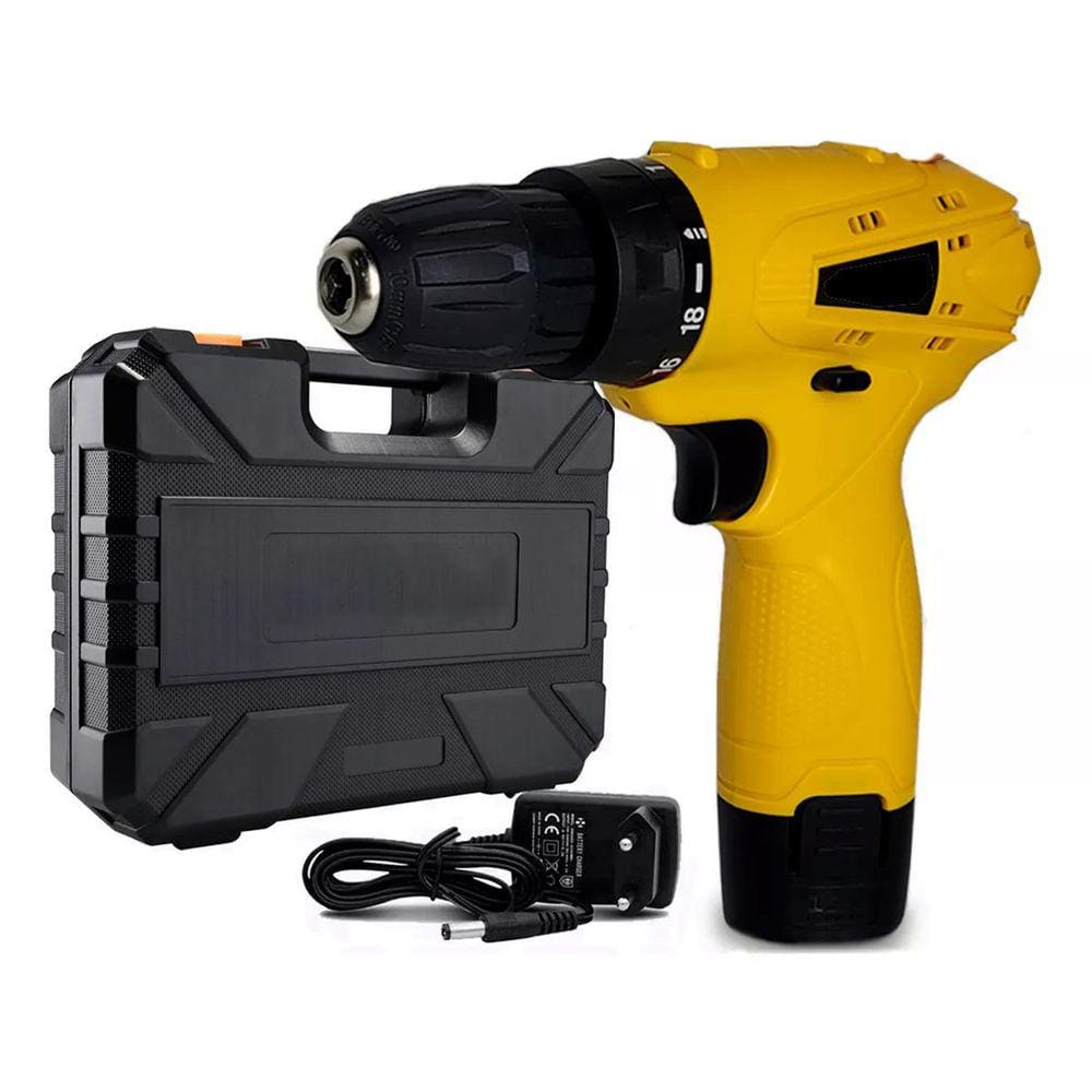 Furadeira parafusadeira sem fio 12V + acessório 110V/220V