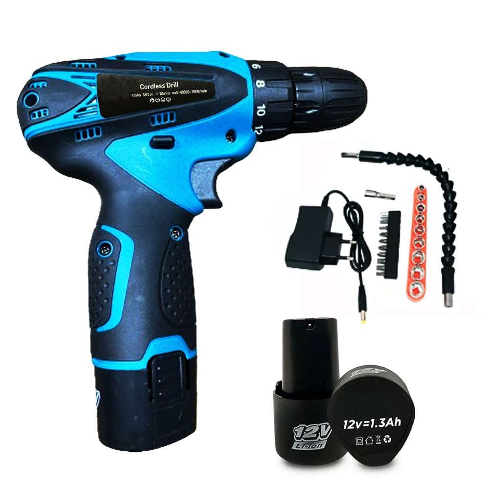 Furadeira Parafusadeira 12v Bivolt C/maleta 2x Bateria