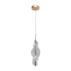 Pendente Moderno Espiral Dourado 32cm Led 7W 3 em 1 Bivolt
