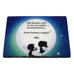 Quebra-cabeça Casal de Namorados Surpresa Pedido de Namoro