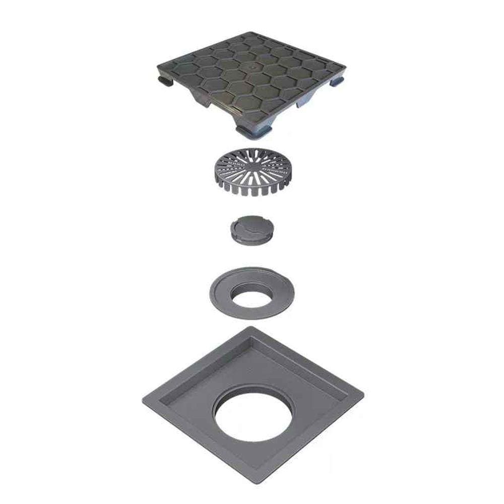 RALO QUADRATA 10x10  BASE E TAMPO  OCULTO EM PVC RABS10