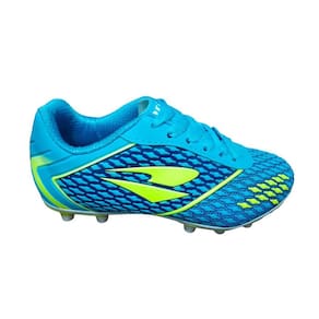 Chuteira Campo Dray Topfly Infantil - Azul Celeste e Verde Limão