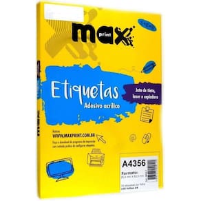 Etiqueta A4 - 100 Folhas - 25,4X63,5 Mm - Maxprint