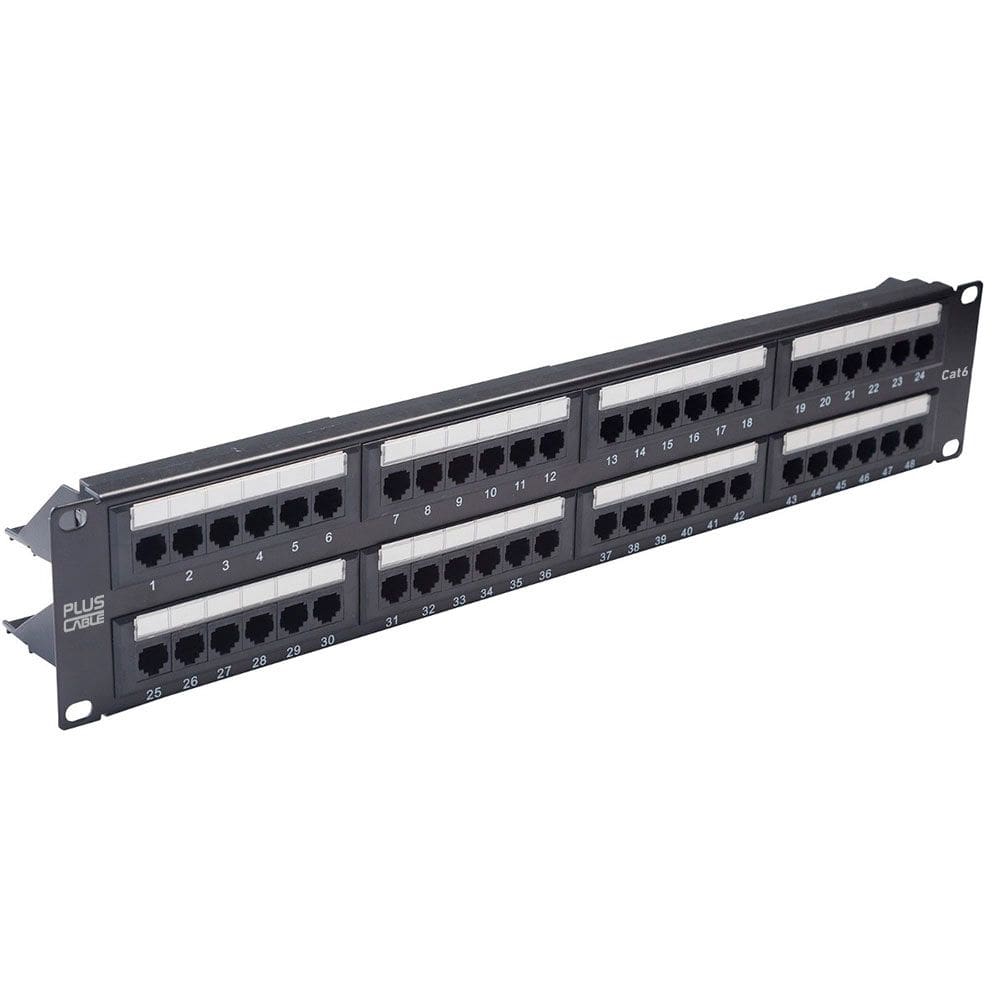 Patch Panel 48 Portas CAT6 Com Guia Plus Cable LA-P648