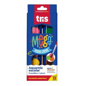 Tinta Aquarela TRIS Estojo 12 Cores