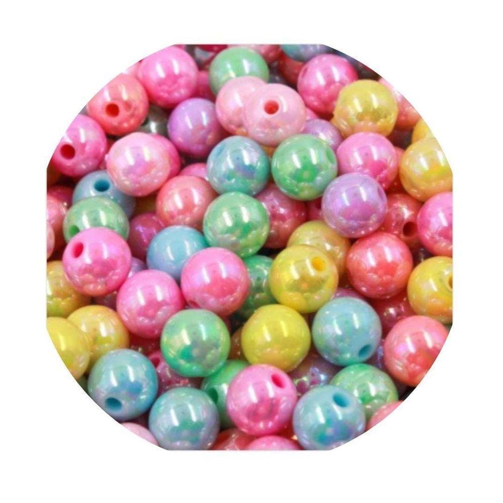 Aprox. 870 Perolas Irisada 8Mm Candy Colors Pacote Com 250G