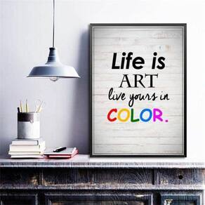 Quadro Decorativo Life Is Art 45X34Cm - Com Vidro