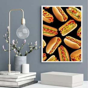 Quadro Decorativo Fotografia Cachorro Quente 33X24Cm