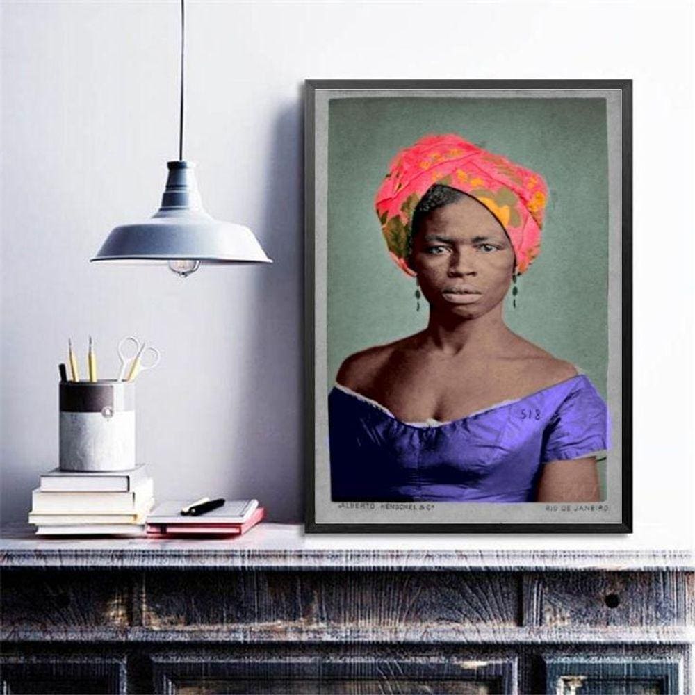 Quadro Decorativo Dandara Dos Palmares 33X24Cm