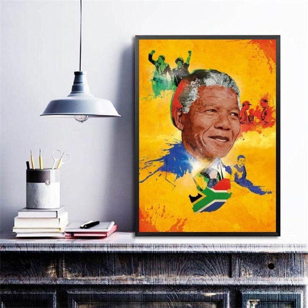 Quadro Decorativo Nelson Mandela- Arte 24X18Cm