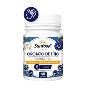Orotato De Lítio 10mg 60 Cápsulas Sunfood