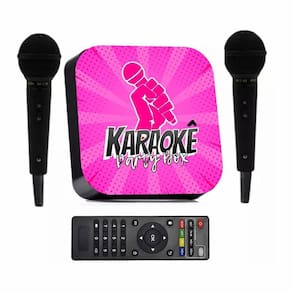Karaoke Party Box Rosa +De 1000 Músicas +2 Microfones