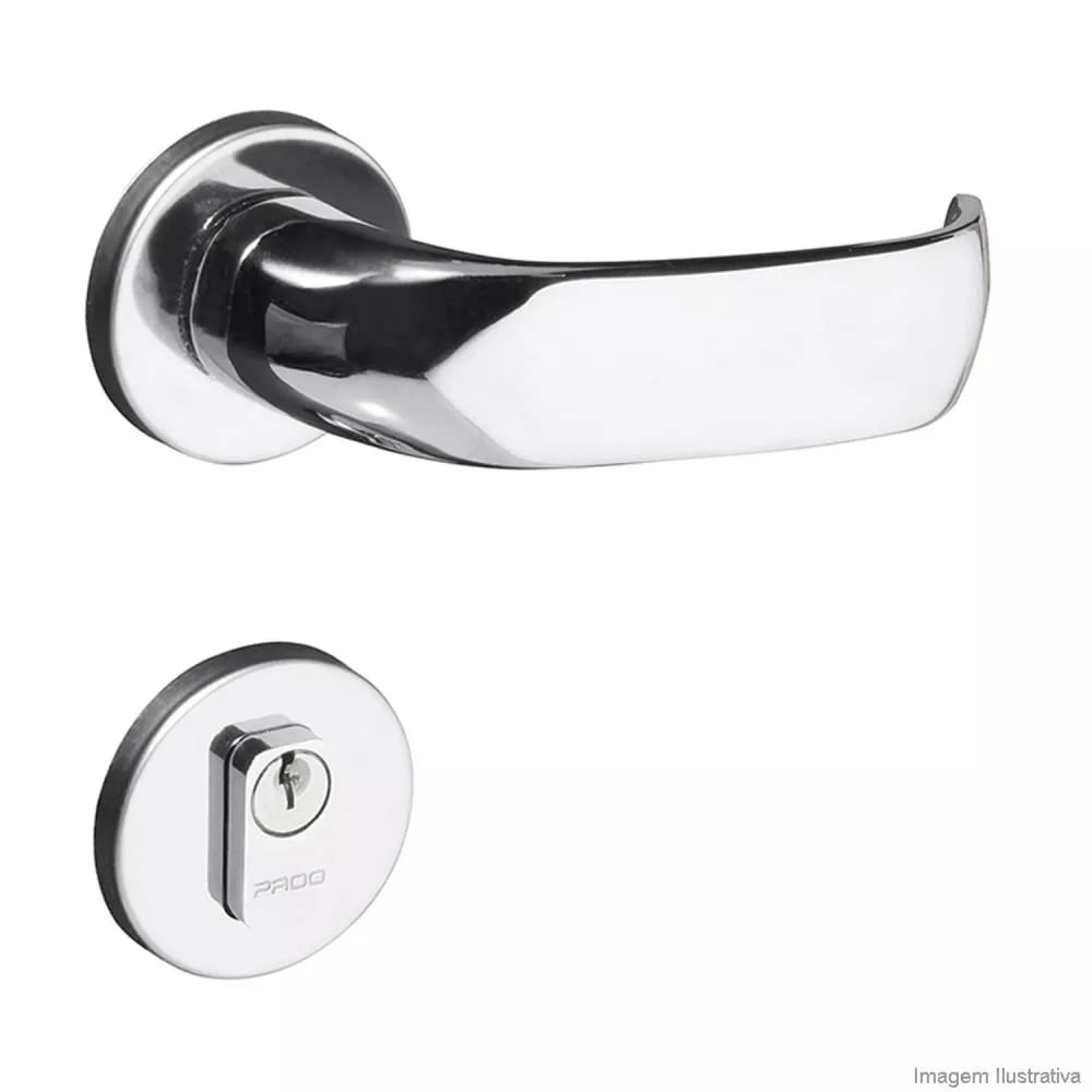 Fechadura Contemporânea Cromado Premium Externa Cromado