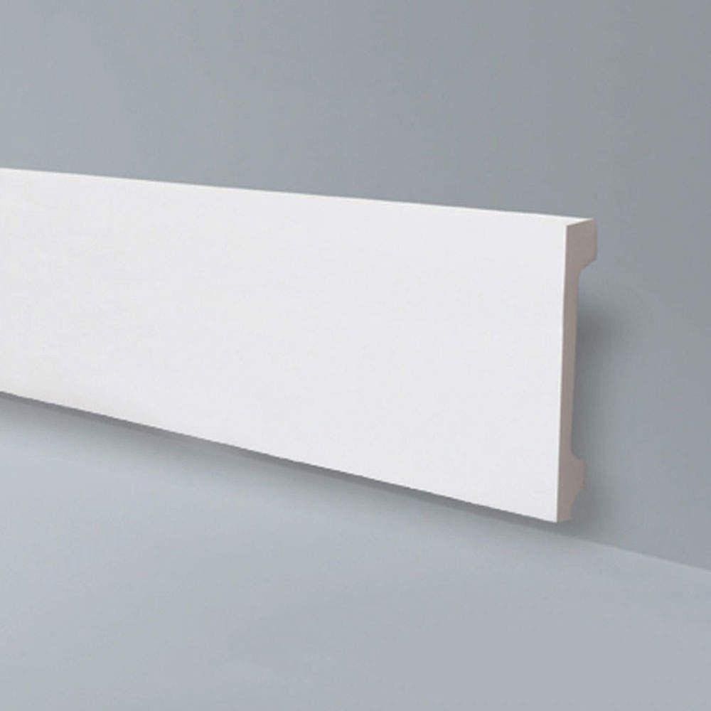 Rodapé GART de Poliestireno WB20 18mmx20cm Metro Linear - caixa com 2,44 m - Branco